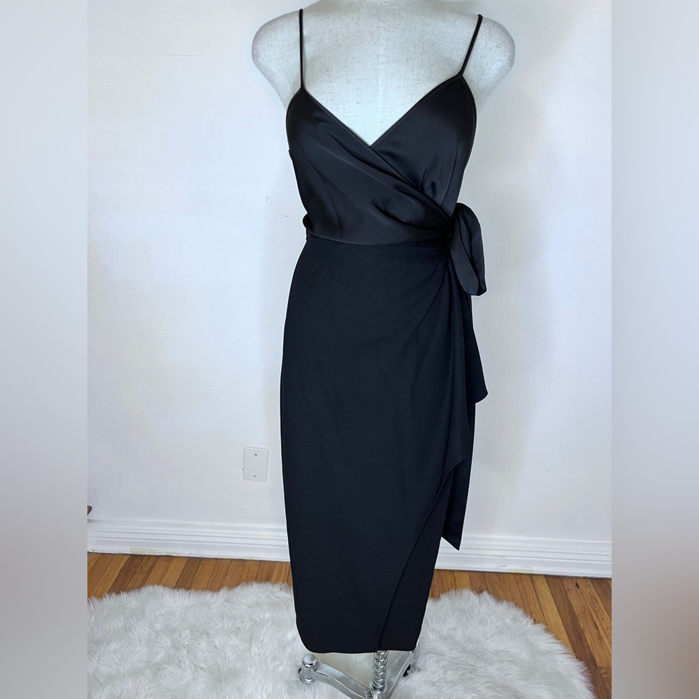 DVF wrap dress black size 6